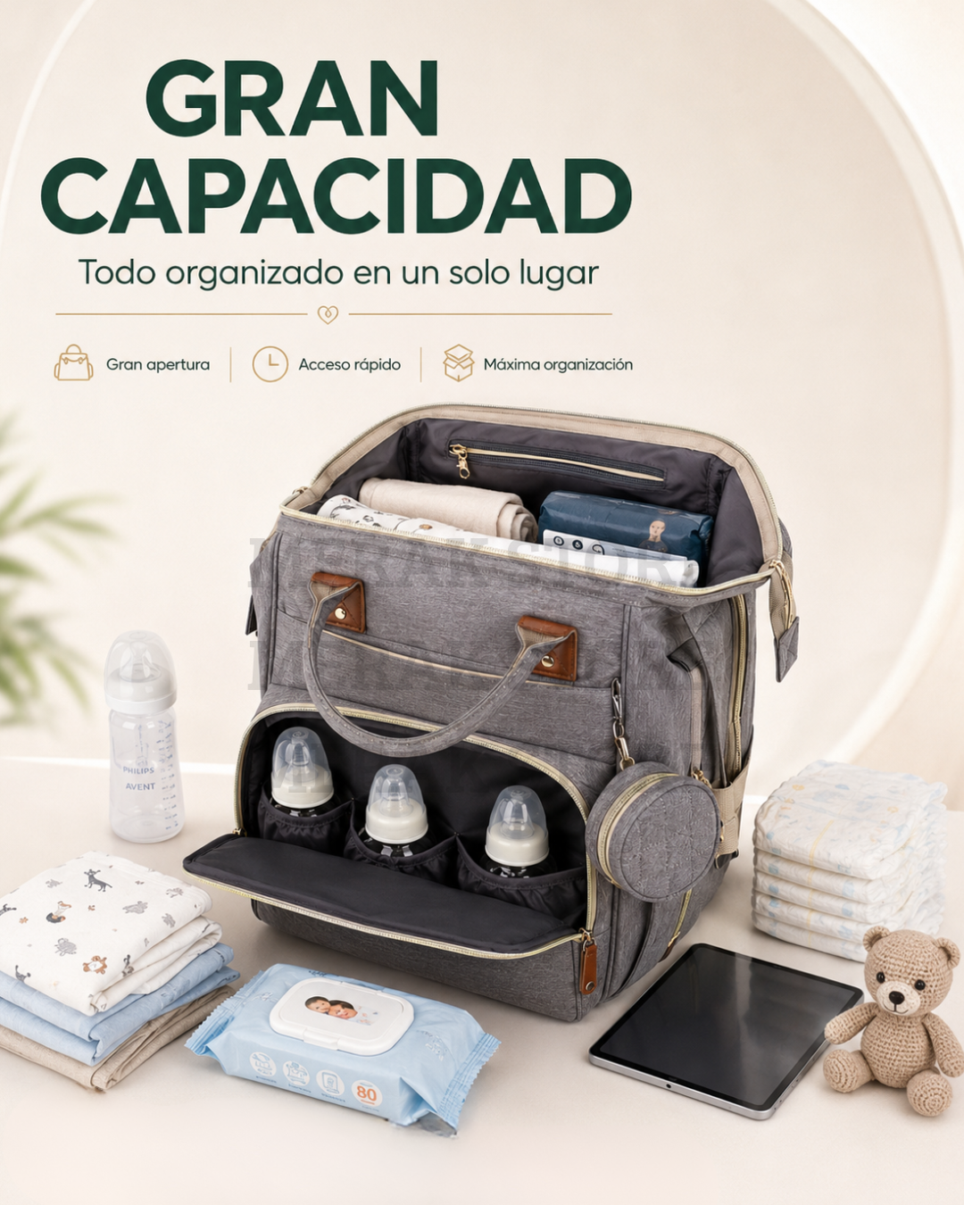 Bolso Pañalera Multiusos Con Cuna Portátil 💼👶