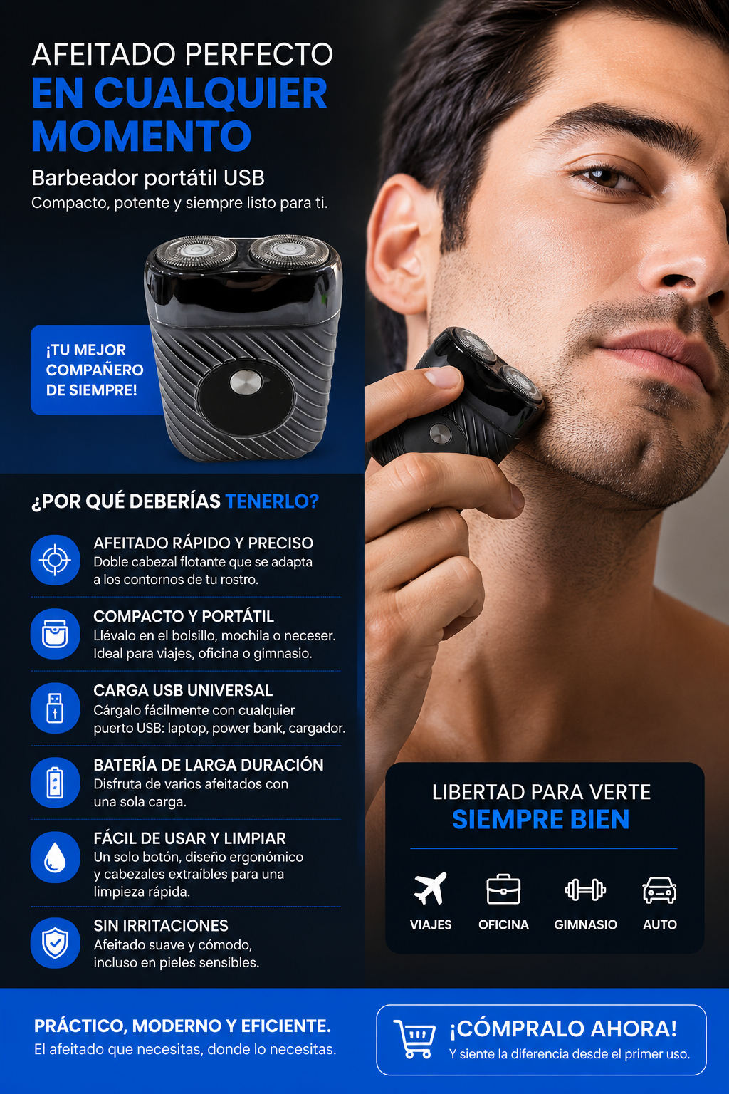 MINI AFEITADORA RECARGABLE